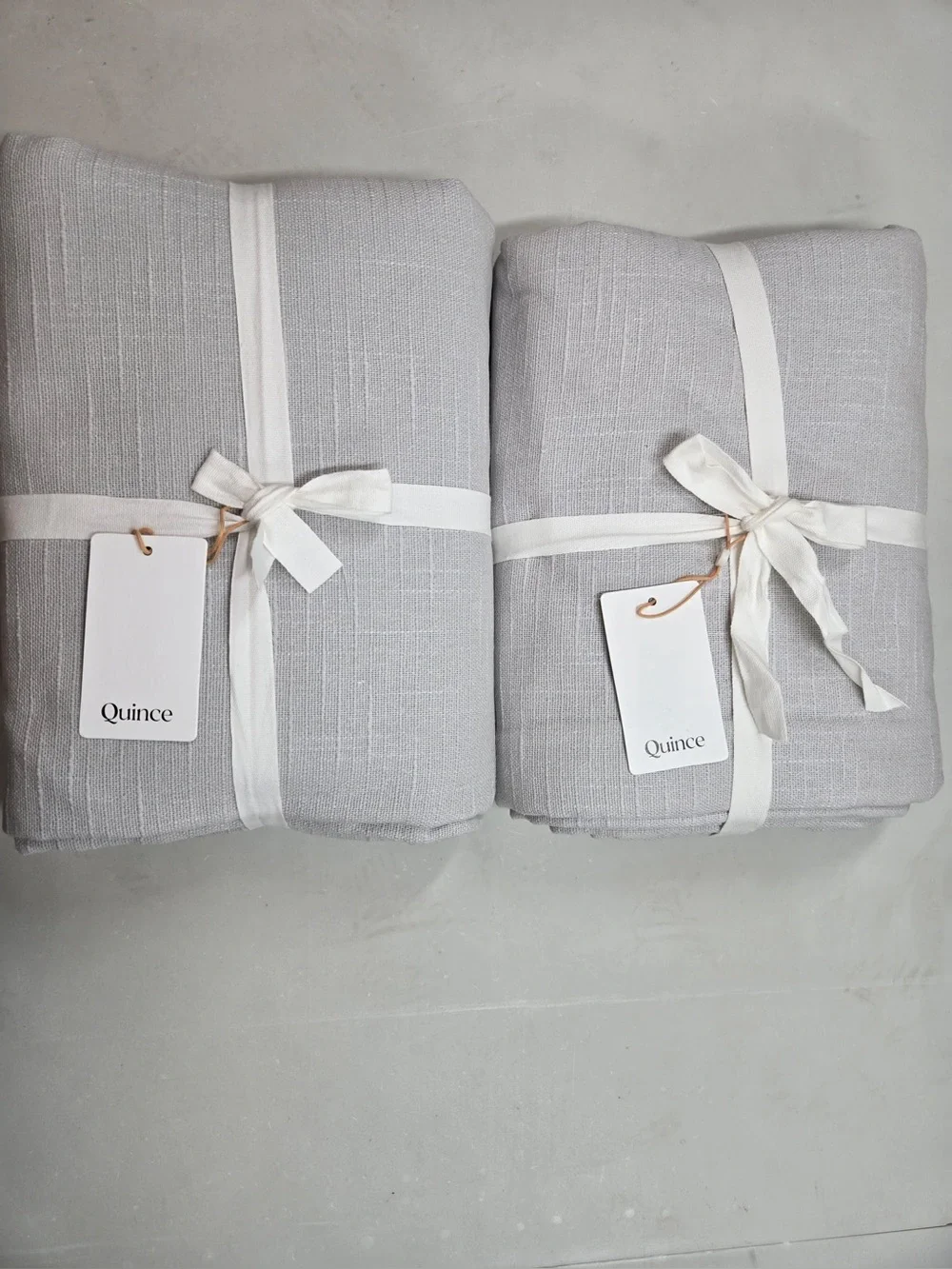 NWT QUINCE Set Of 2 48x84 Cotton Slub Blackout Curtains Cloud 0840